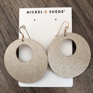 Nickel & Suede Leather Earrings - Vanilla Shimmer